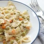 instant pot tuna casserole on a plate with fork