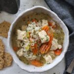 chicken rice soup with crackers