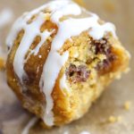 pumpkin chocolate chip bites with frosting