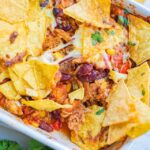 chicken casserole with Dorito chips layered on top