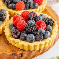 custard fruit tartlet with fresh berries