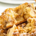 apple cake with gooey layer in the middle